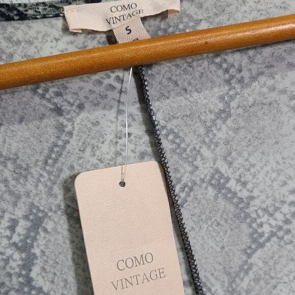 Como Vintage Snakeskin 3/4 Sleeve Wrap Dress Size Small New - Picture 4 of 4